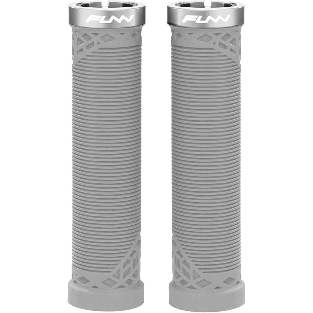 Funn Coppia Manopole MTB HILT 30mm Lockring Grigio Collarino in Alluminio